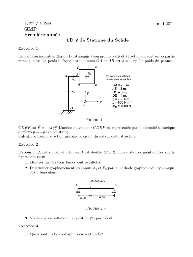 Torseur d'Appui Simple en Statique | PDF | Mécanique | Ingénierie mécanique