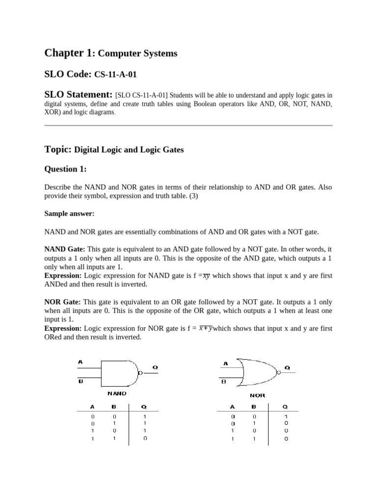 Computer 11 TH Unit 1 FB22 | PDF