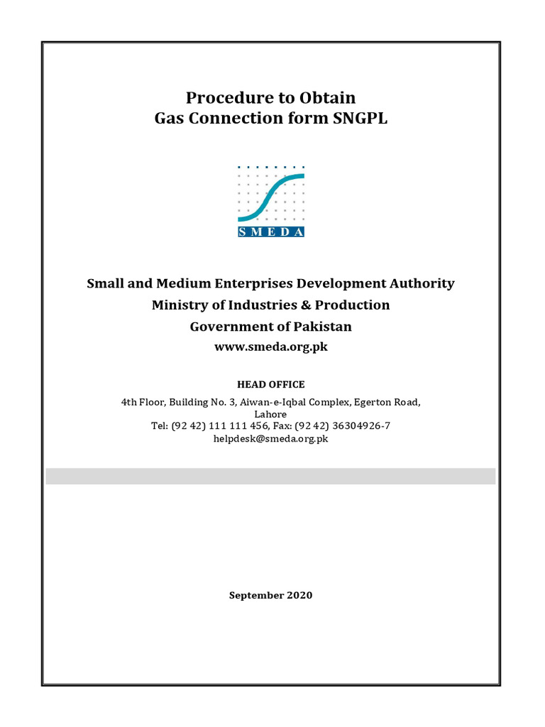 SNGPL Gas Connection Procedure Guide | PDF | Taxes | Natural Gas