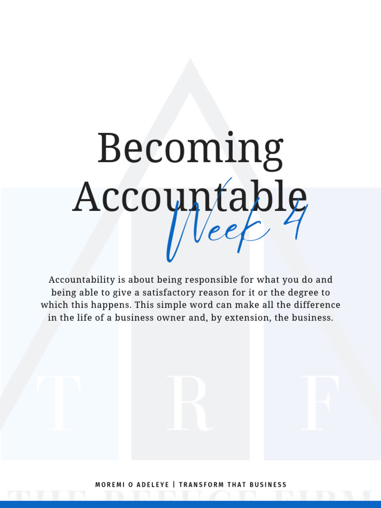 Accountability Workbook for Business Owners | PDF | Cognition | Human ...