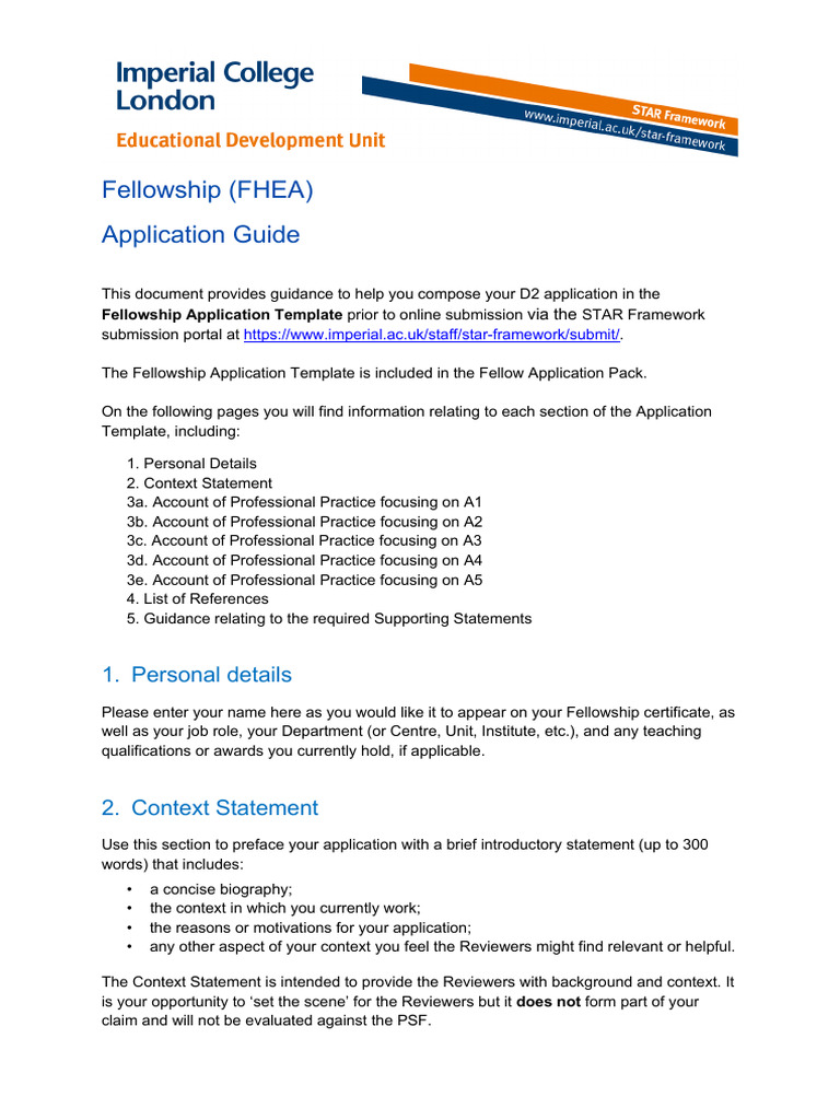STAR Framework FHEA - Application Guide - PSF 2023 | PDF