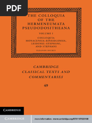 Cambridge Classical Texts and Commentaries 49) Eleanor