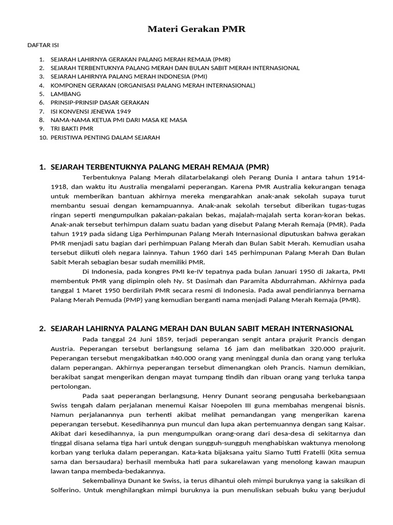 Materi Gerakan PMR | PDF