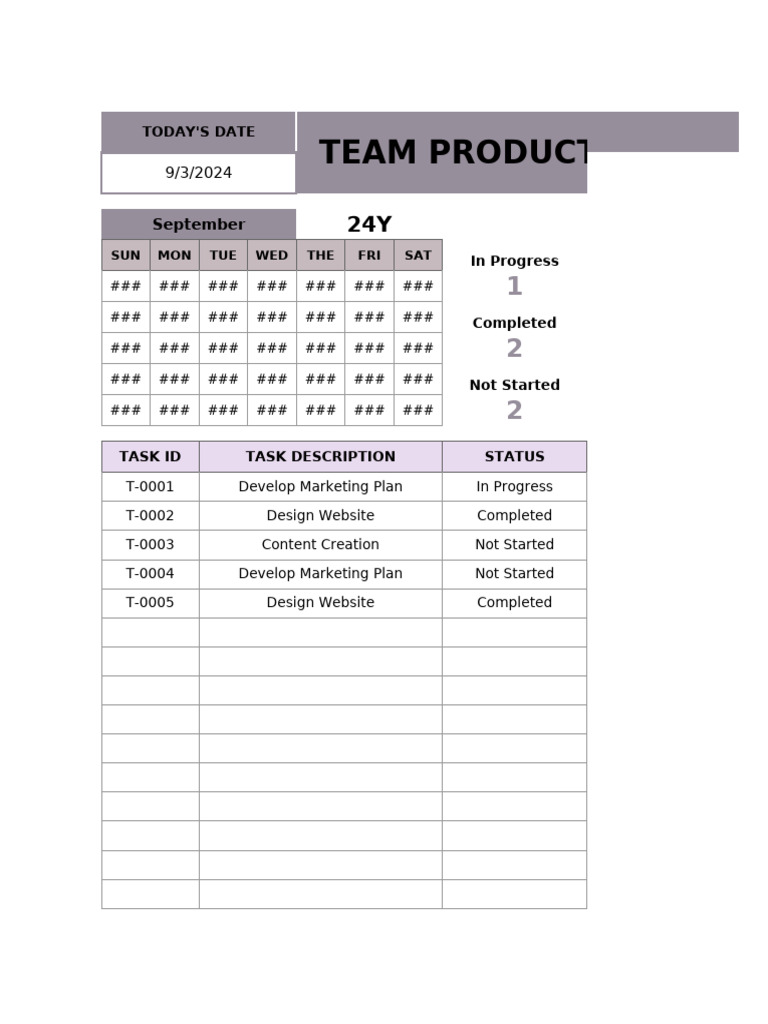Team Productivity Tracker Template 1 | PDF