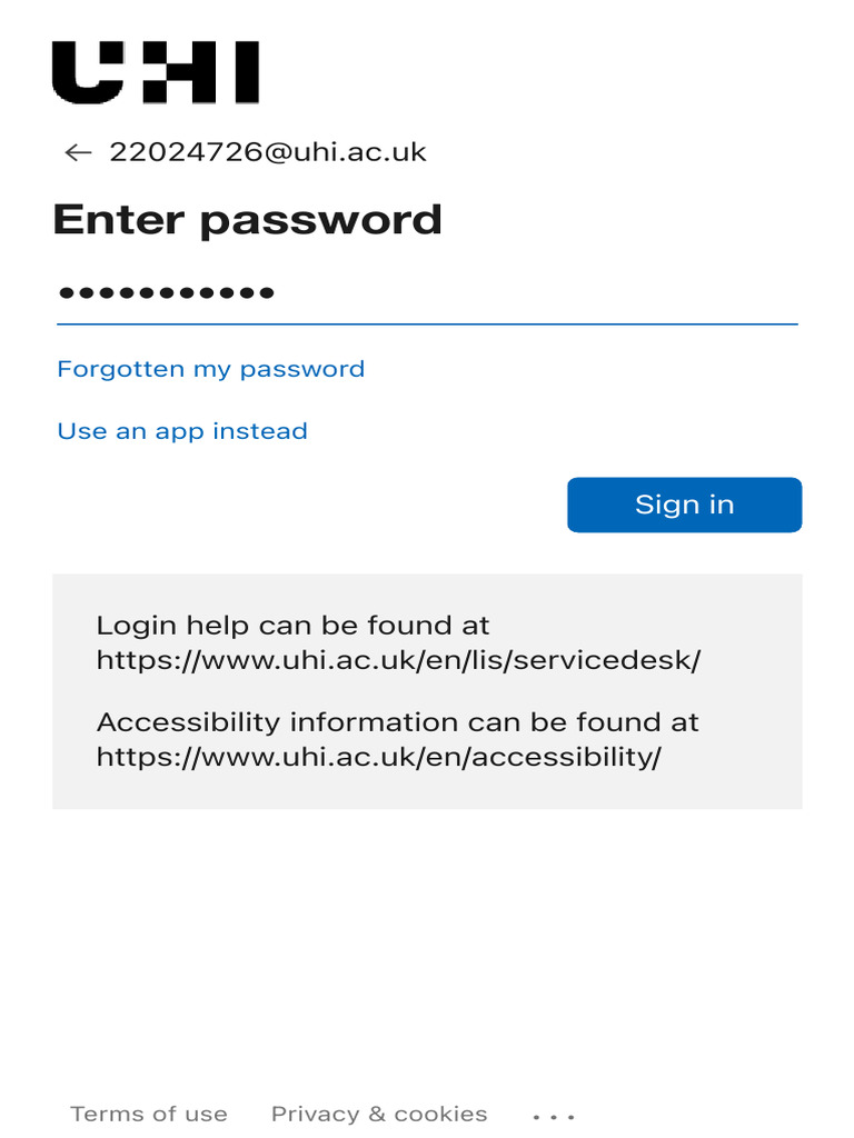 UHI Sign-In and Login Help | PDF | Computers