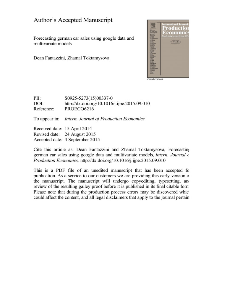 Author's Accepted Manuscript: Intern. Journal of Production Economics | PDF