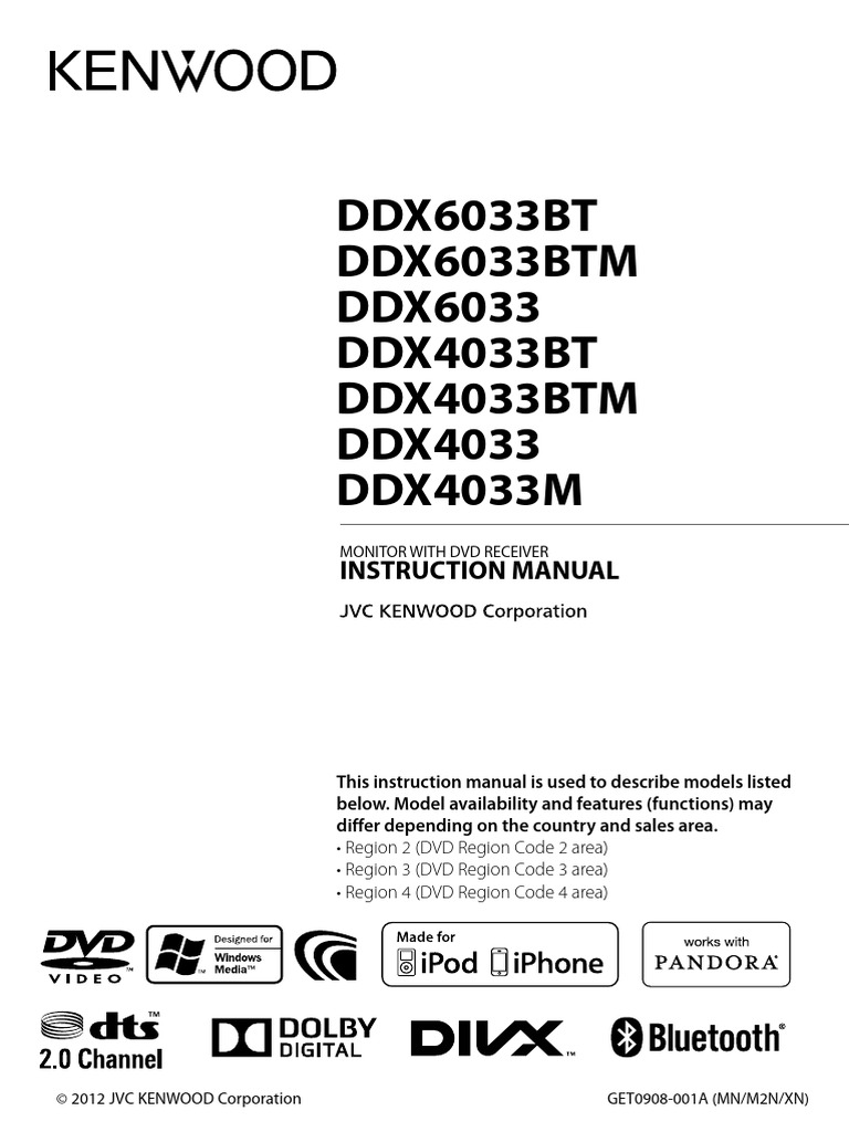 Kenwood Ddx4033 User Manual | PDF