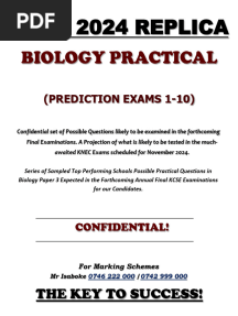 Kcse 2024 Biology Practicals Replica