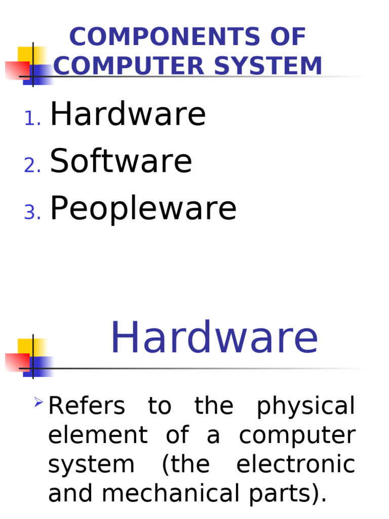 Components of Computer System 101 | PDF | Printer (Computing) | Games ...