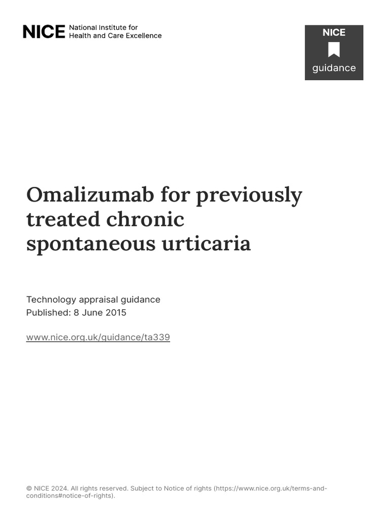 Omalizumab For Previously Treated Chronic Spontaneous Urticaria PDF ...
