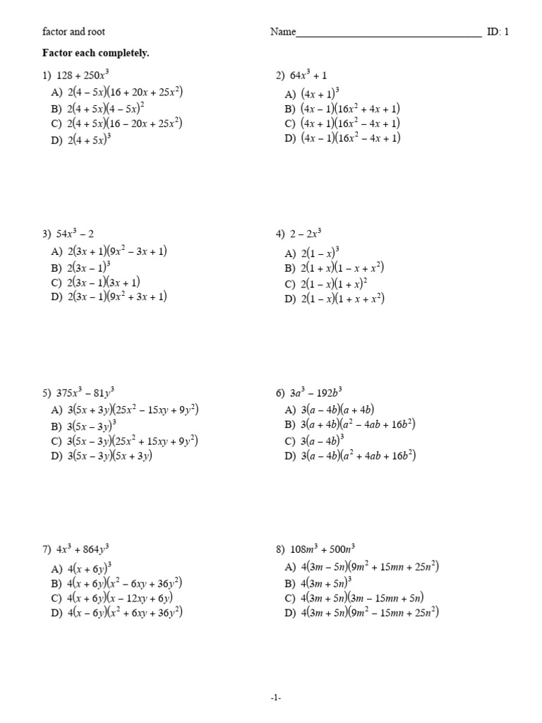 Factor N Root | PDF