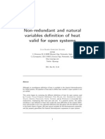Non Redundant and Natural Variables Definition of Heat Valid for Open Systems