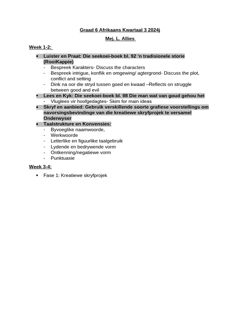 Afrikaans intelligence overview