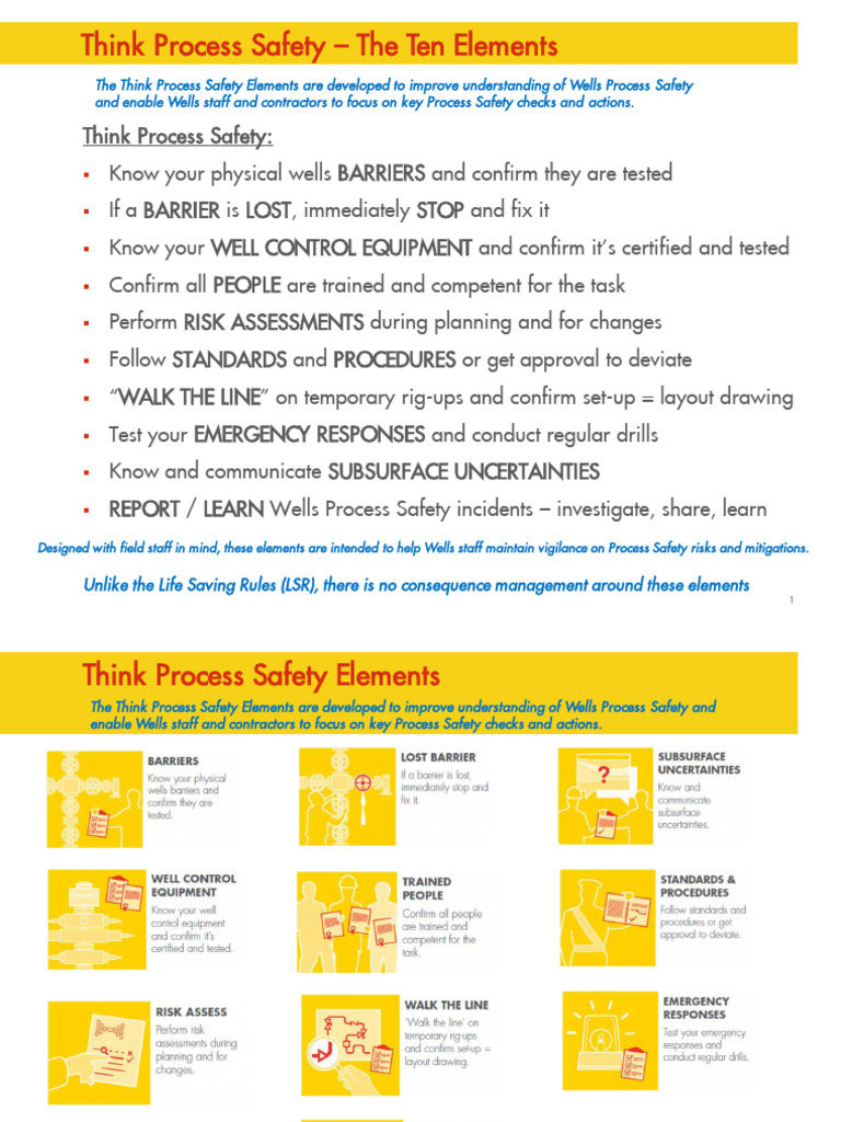 Ten Key Elements of Process Safety | PDF