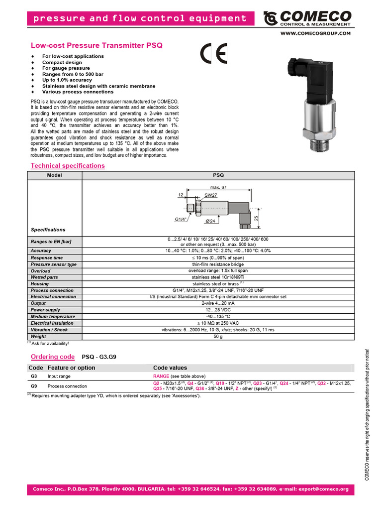 PSQ Data Sheet | PDF