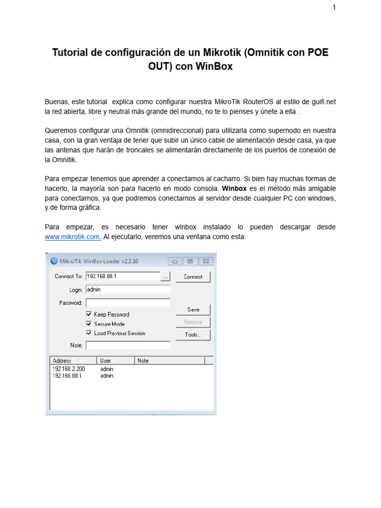 Tutorial Mikrotik Con Winbox | PDF