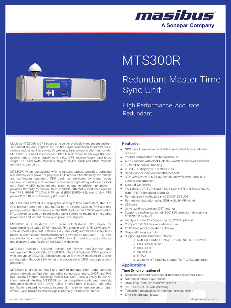 Masibus - MTS300R R2F 0123 | PDF