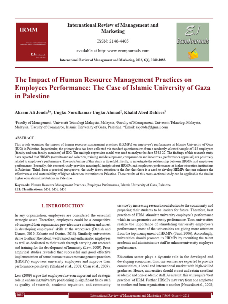 The Impact of HRM Practices On | PDF