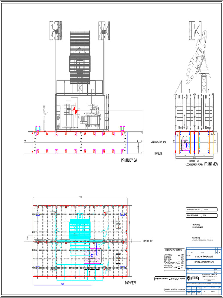 Modular Pontoon Barge GA Plan Rev ECO | PDF