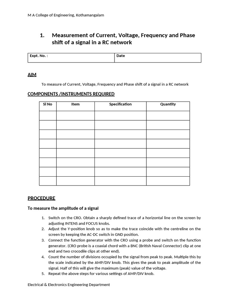 Ae Lab Manual | PDF