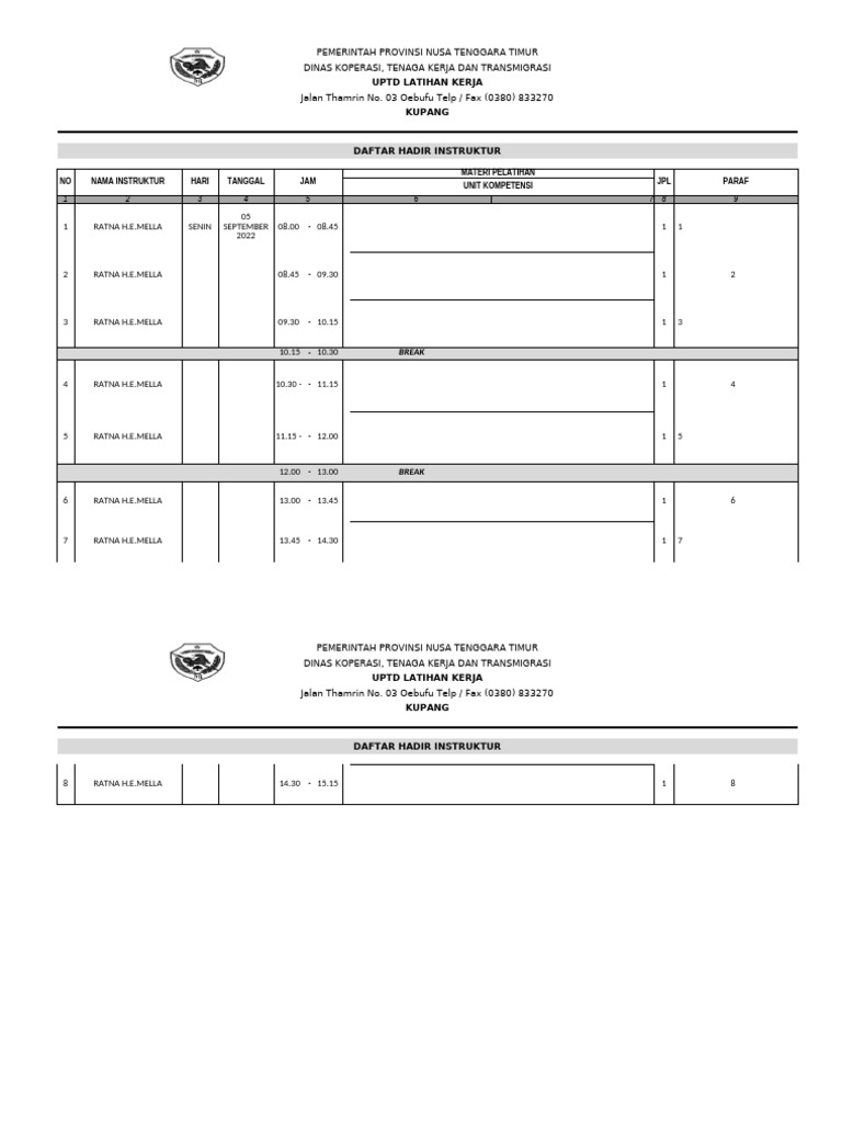 Form PBK Kec - Rambut | PDF