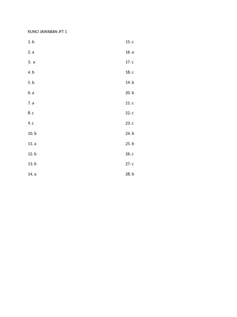 Jawaban Bank Soal JFT 2 | PDF