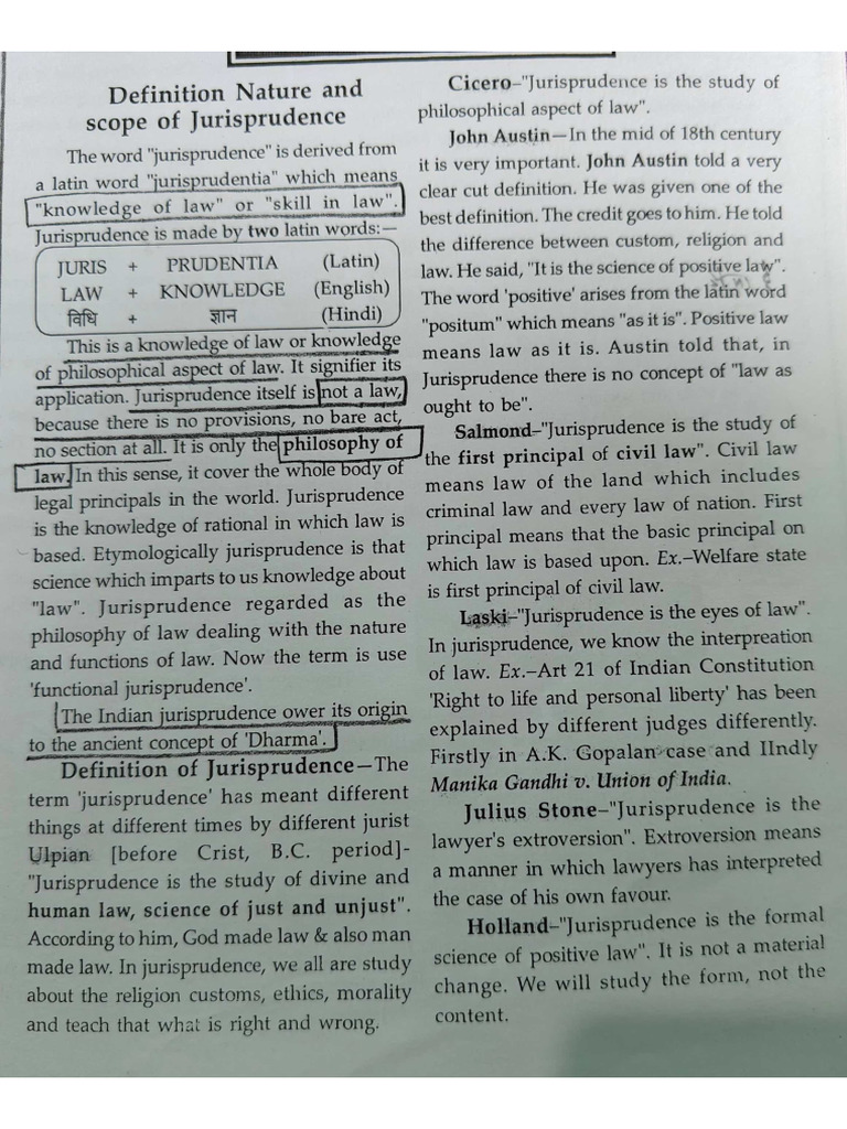 Definition and Nature of Jurisprudence | PDF