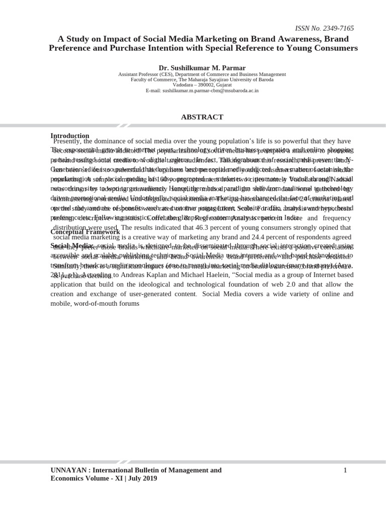 A Study On Impact of Social Media Market | PDF