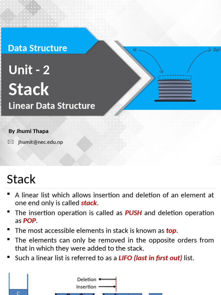 Dsa Unit 2 Stack | PDF
