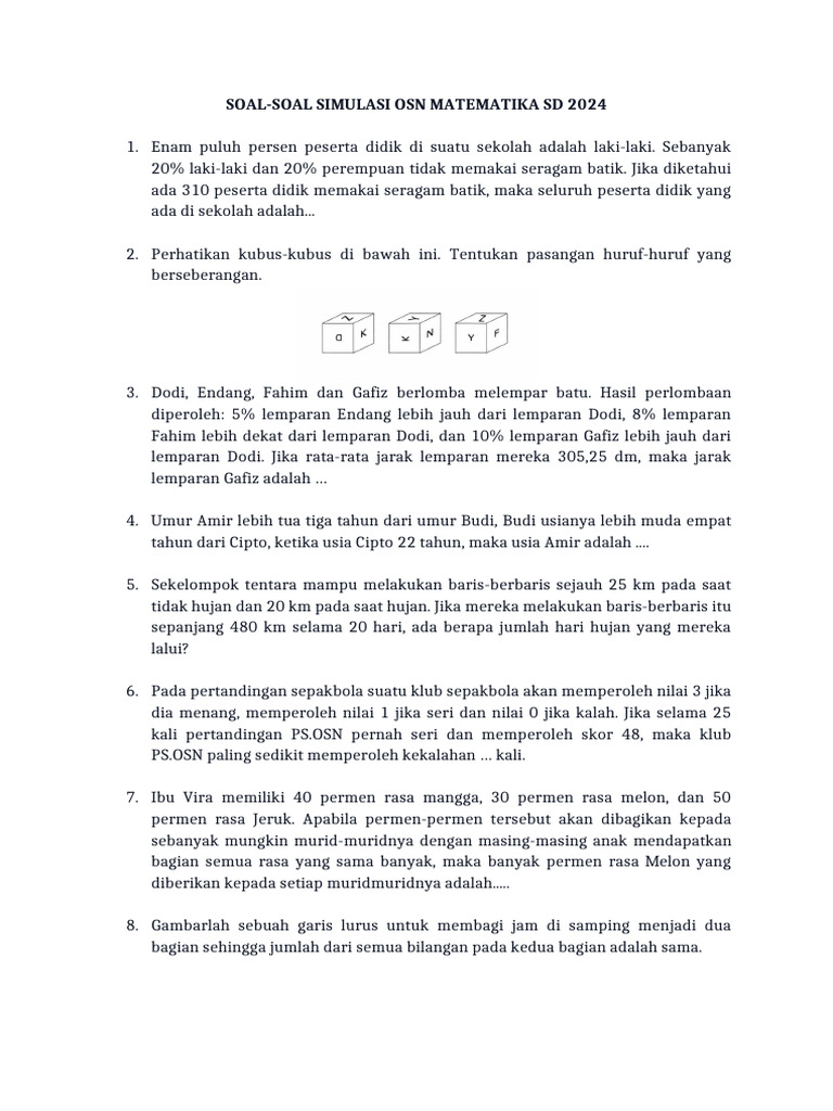 Soal Osn Matematika Pdf