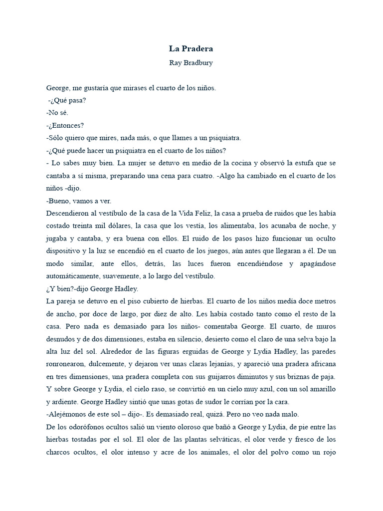 La Pradera - Ray Bradbury | PDF