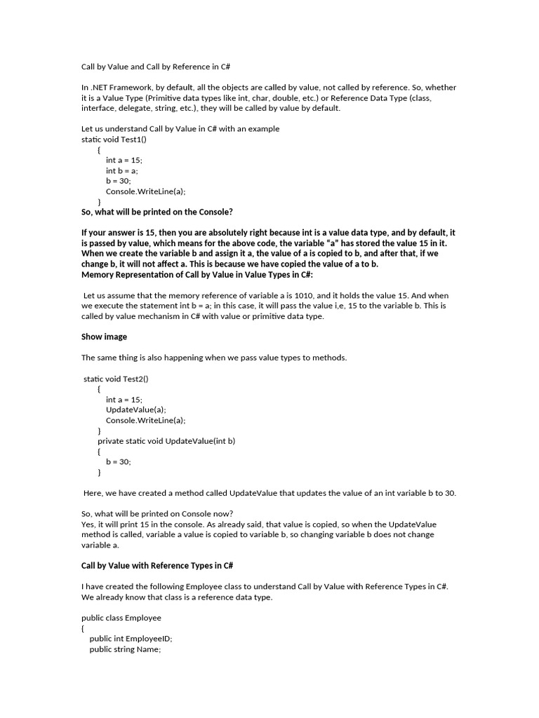 Call by Value and Call by Reference | PDF