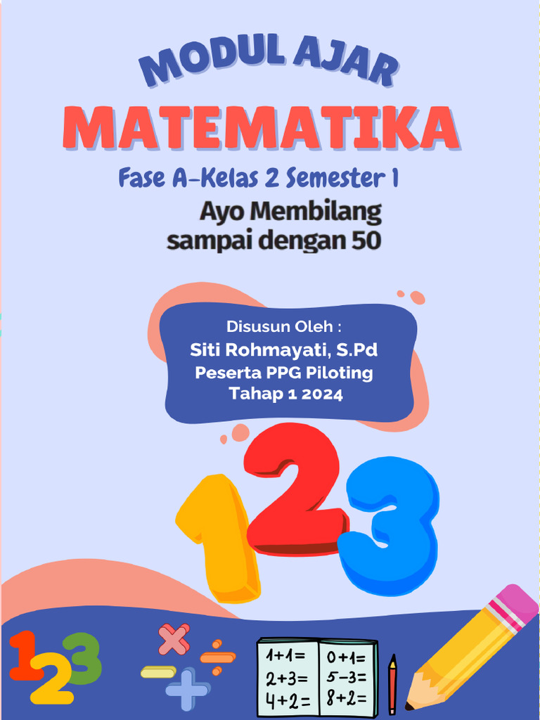 Modul Ajar Matematika Fase A kelas 2 Siti Rohmayati | PDF