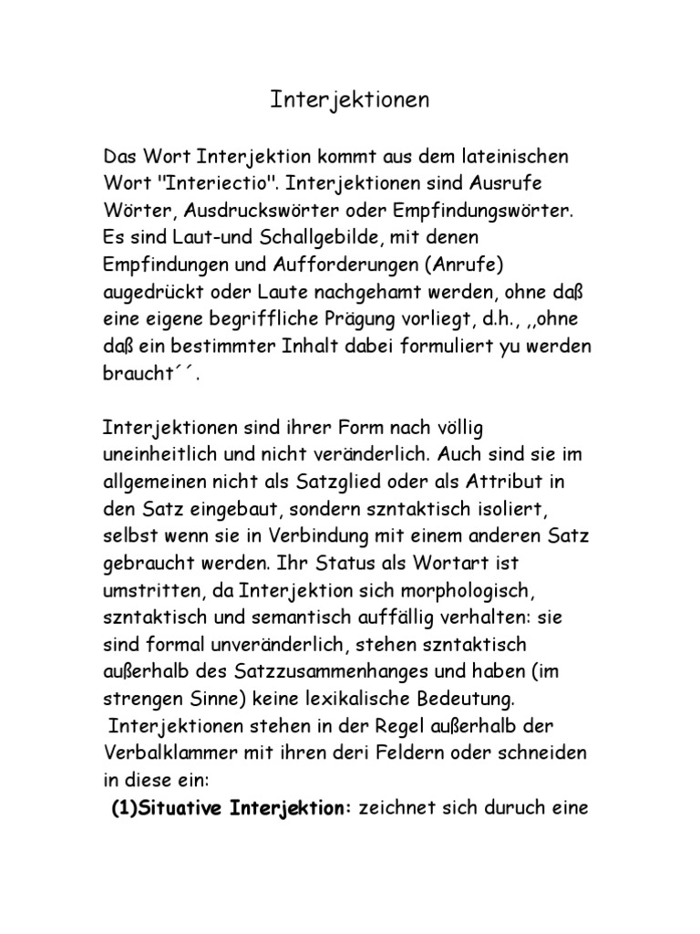 Interjektionen PDF