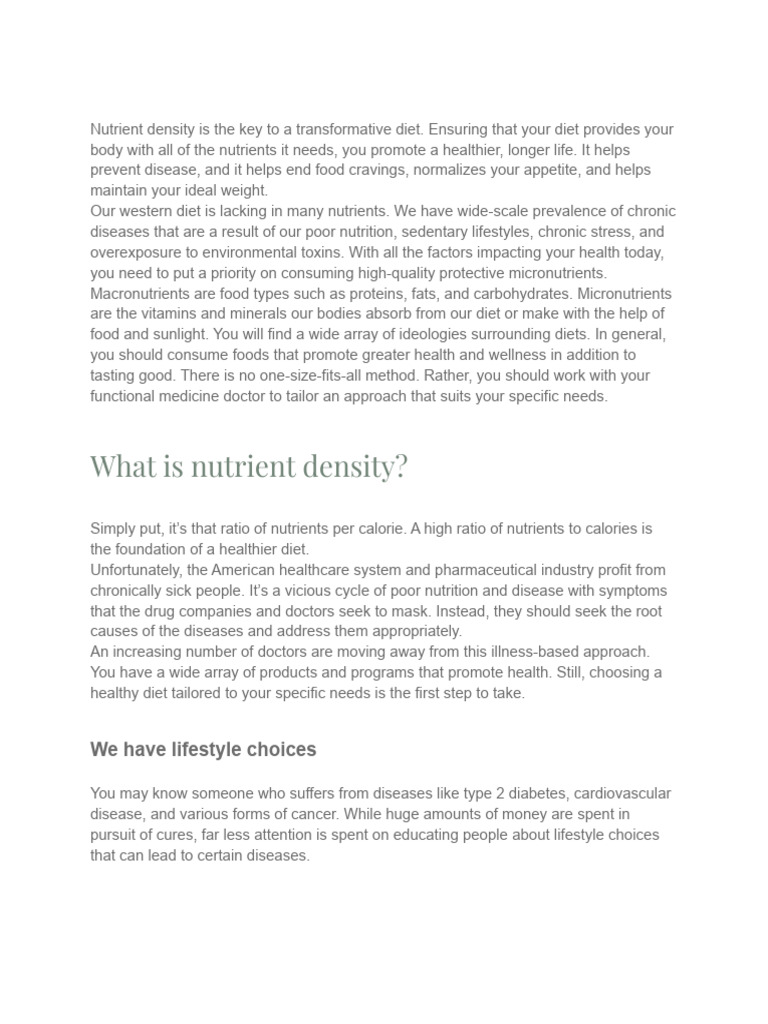 Better Health Through Better Nutrition | PDF
