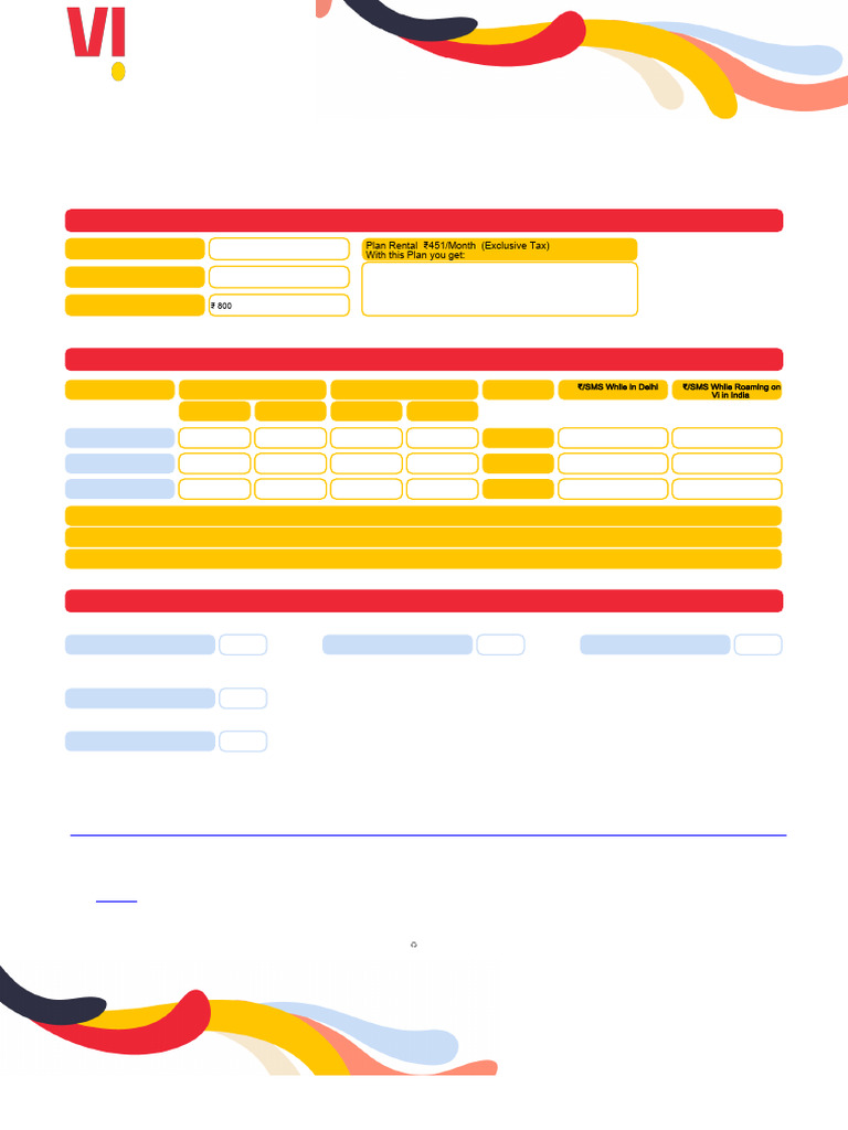 Your Vi Plan Details - 8860209010 | PDF