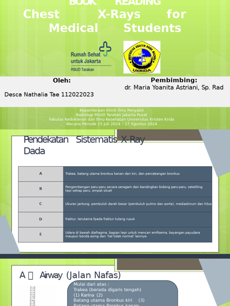 Presentasi Chest X-Ray Desca Nathalia Tae 112022023 | PDF