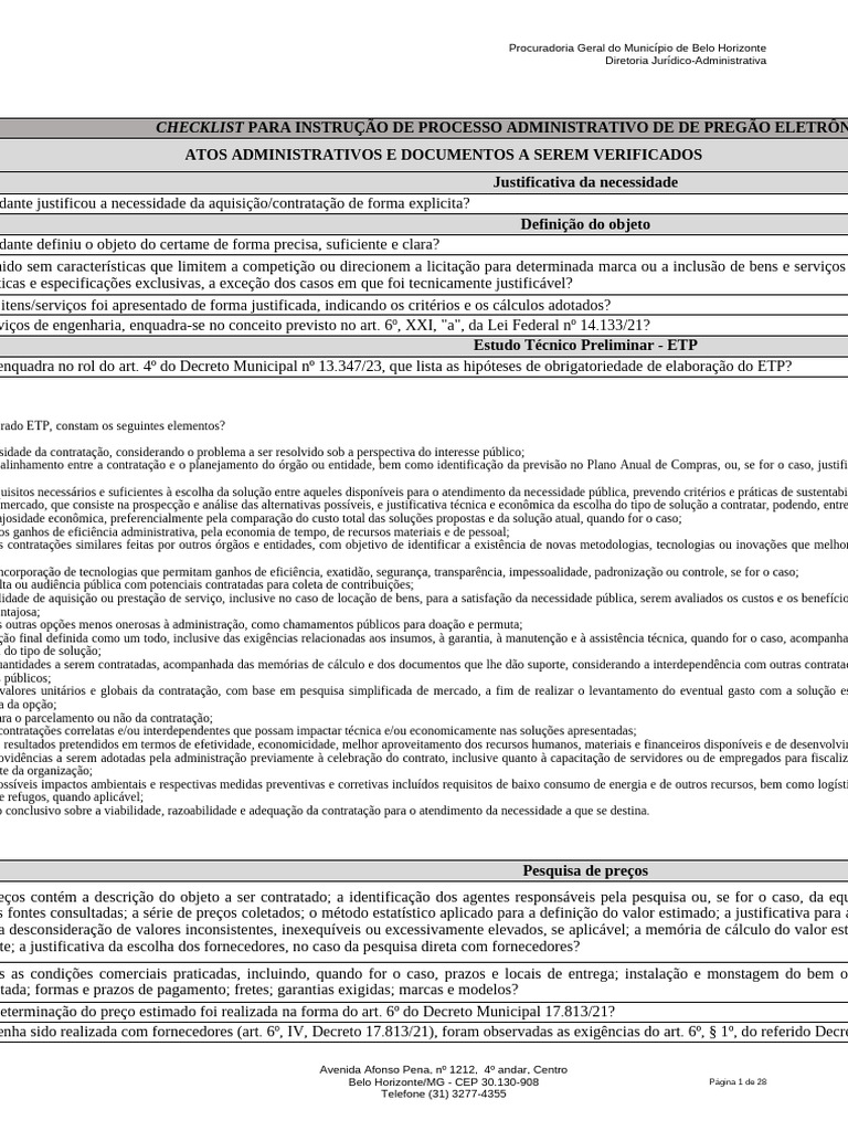 Check List Lei 14.133 23 | PDF
