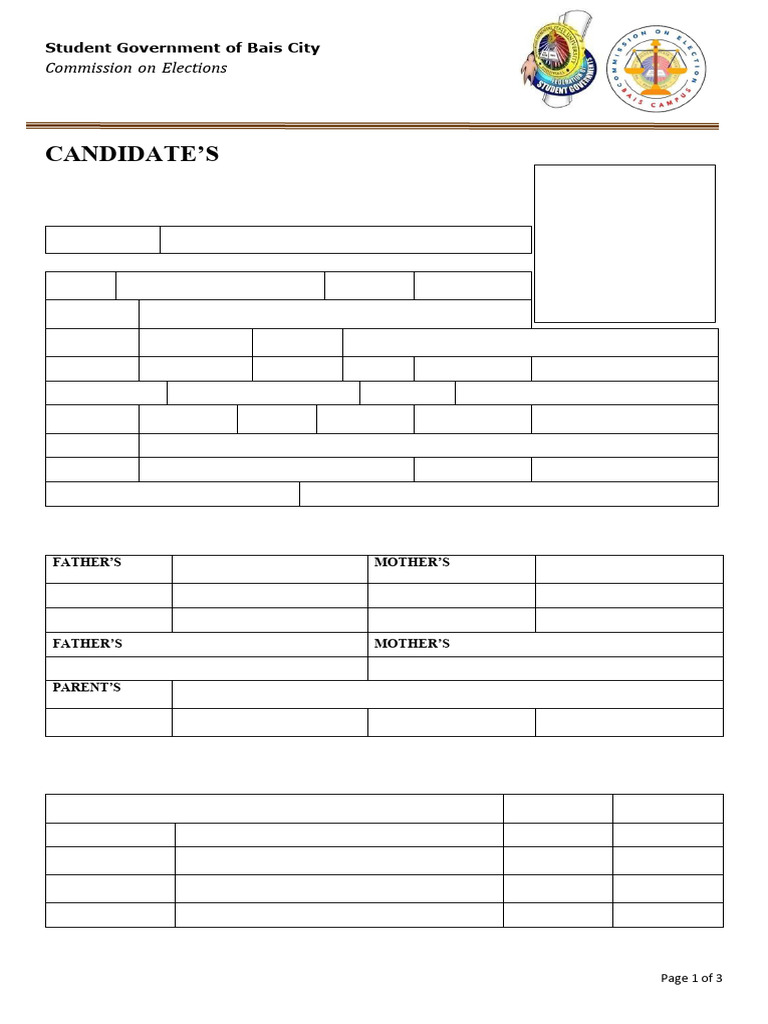 Candidates Biodata Template | PDF