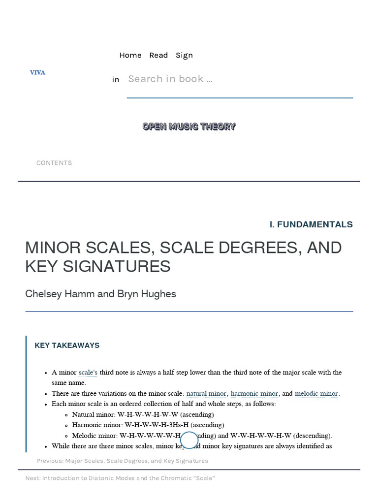 Minor Scales, Scale Degrees, and Key Signatures - OPEN MUSIC THEORY | PDF