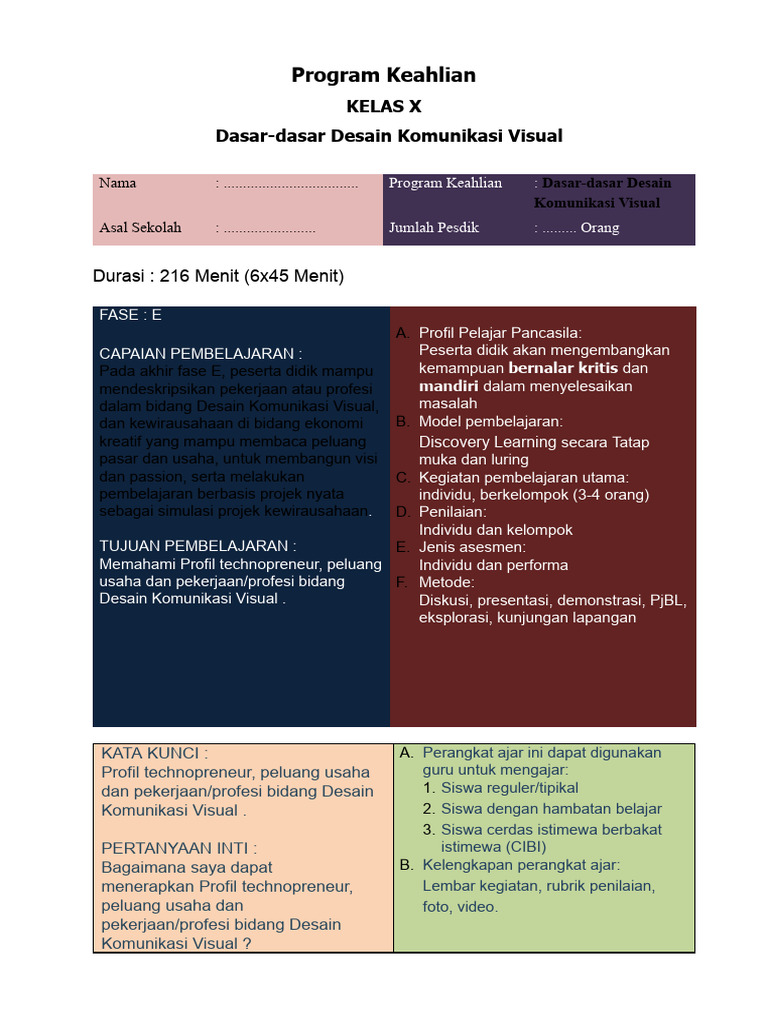 Cth Dasar Dasar Dkv Fase E Pdf