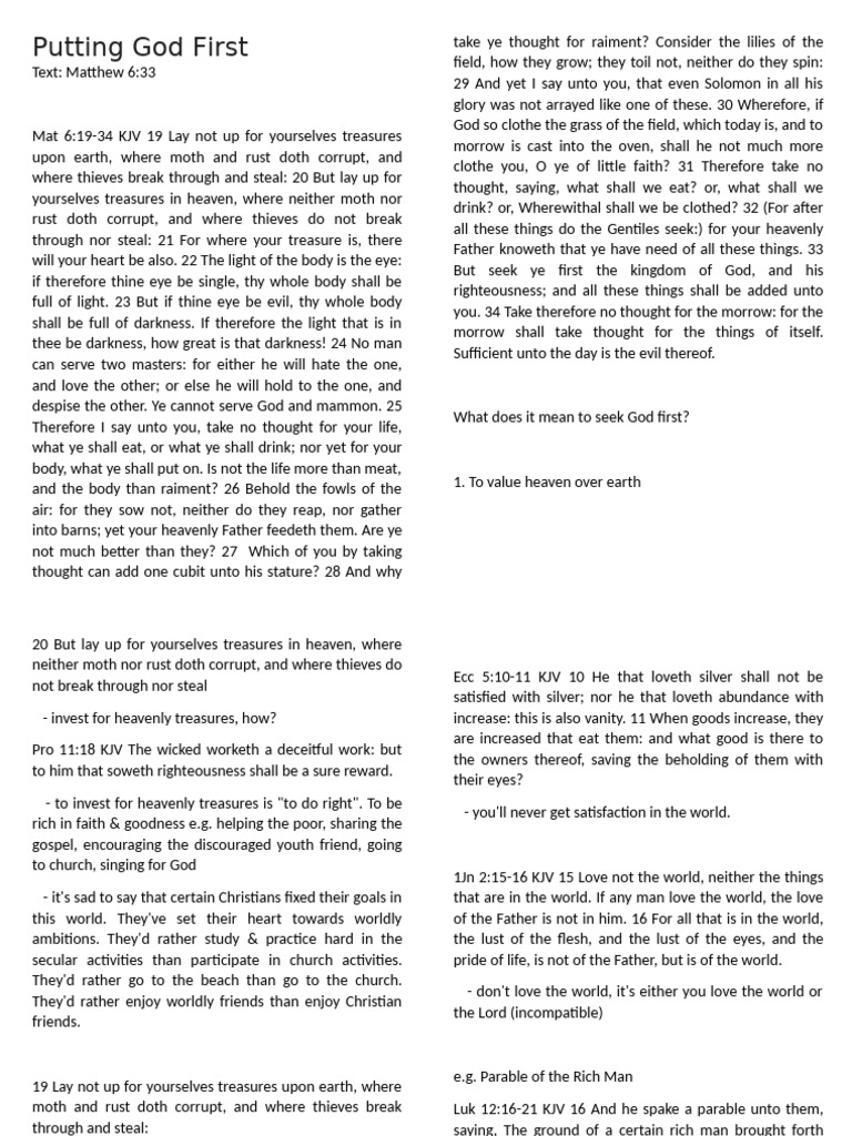 Putting God First | PDF