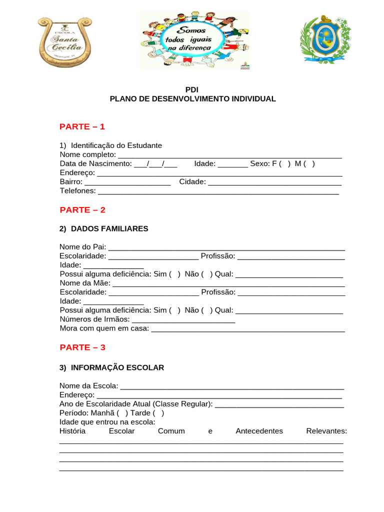 PDI - PLANO DE DESENVOLVIMENTO INDIVIDUAL-2023 Modelo | PDF