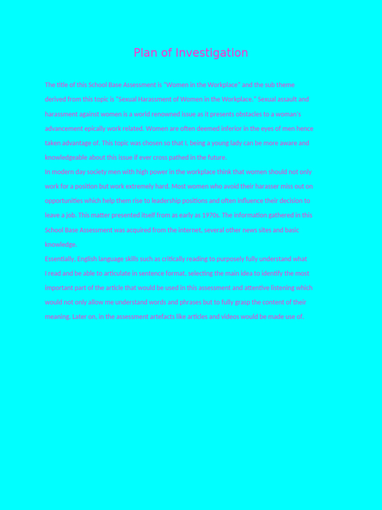 English Sba | PDF
