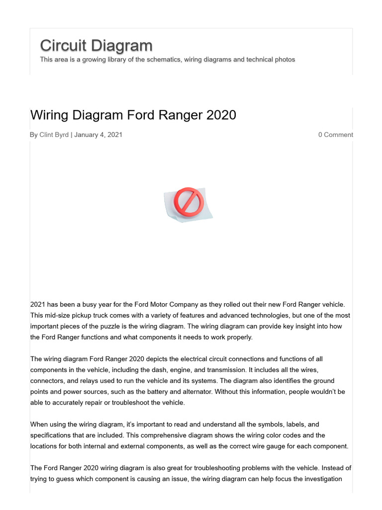 Wiring Diagram Ford Ranger 2020 | PDF