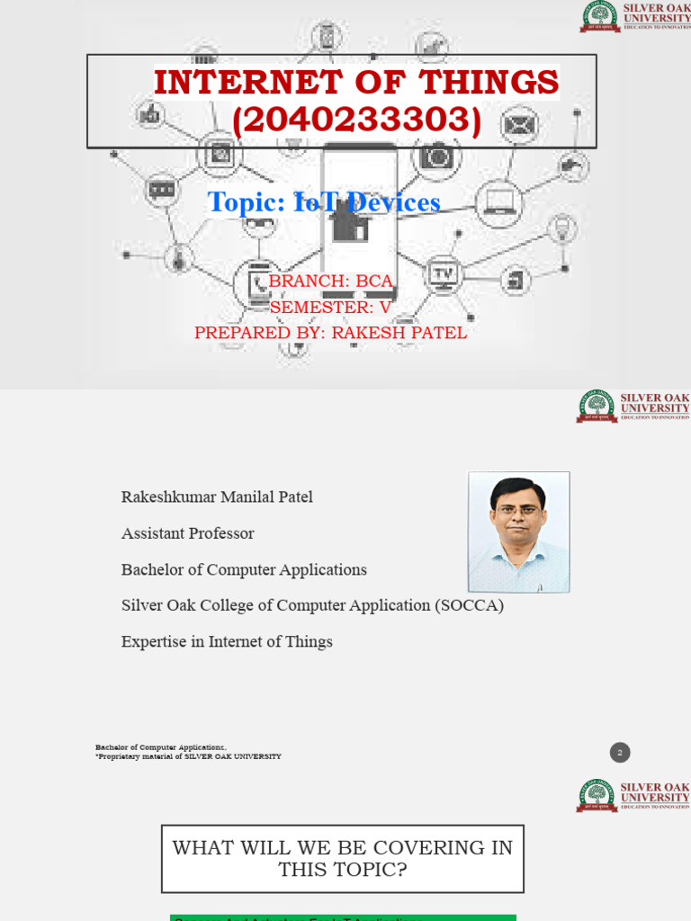 Unit 2 - IoT Devices | PDF