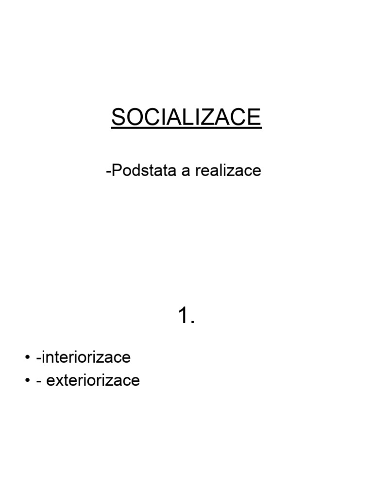 SOCIALIZACE | PDF