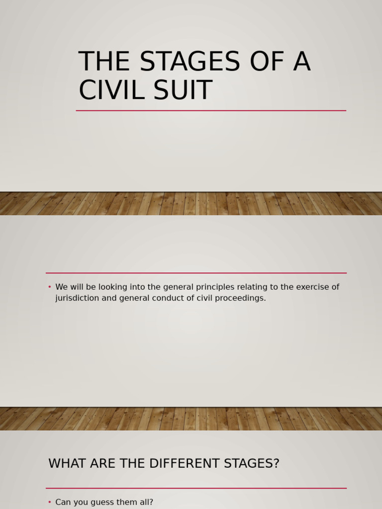 Stages of A Civil Suit | PDF