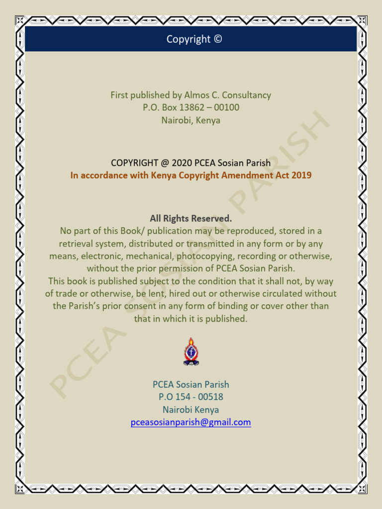 PCEA Sosian Parish Strategic Plan | PDF