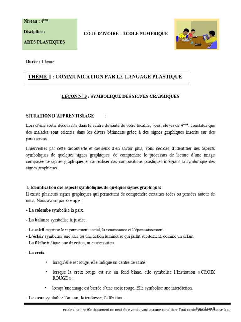 AP 4ème - L3 - SYMBOLIQUE DES SIGNES GRAPHIQUES | PDF